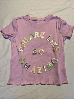 Justice Girls 6 Lettuce Hem Tee